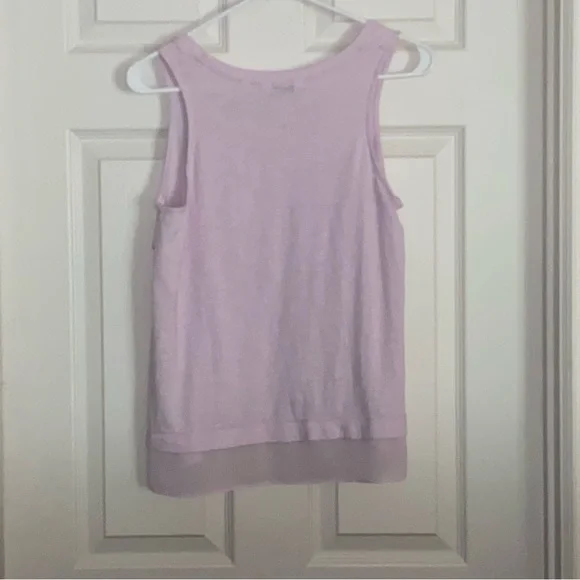 Ricki’s Lilac tank with decorative ruffles and sheer bottom. Size M Petite. - Picture 2 of 4